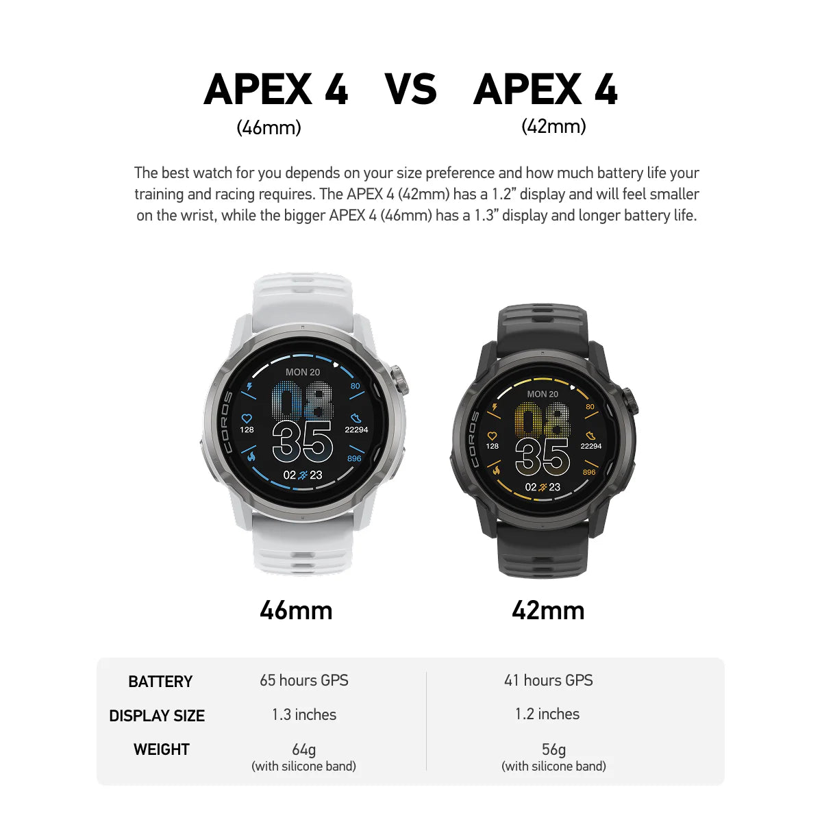 Montre GPS outdoor COROS Apex 4